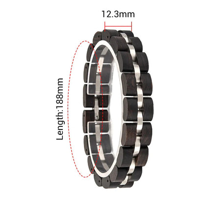 Wooden Men's Link Bracelet Fashion Stainless Steel Charm Man Bracelets