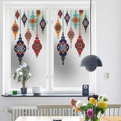 Vintage Retro Pendant Lamp with Thematic Wall Sticker