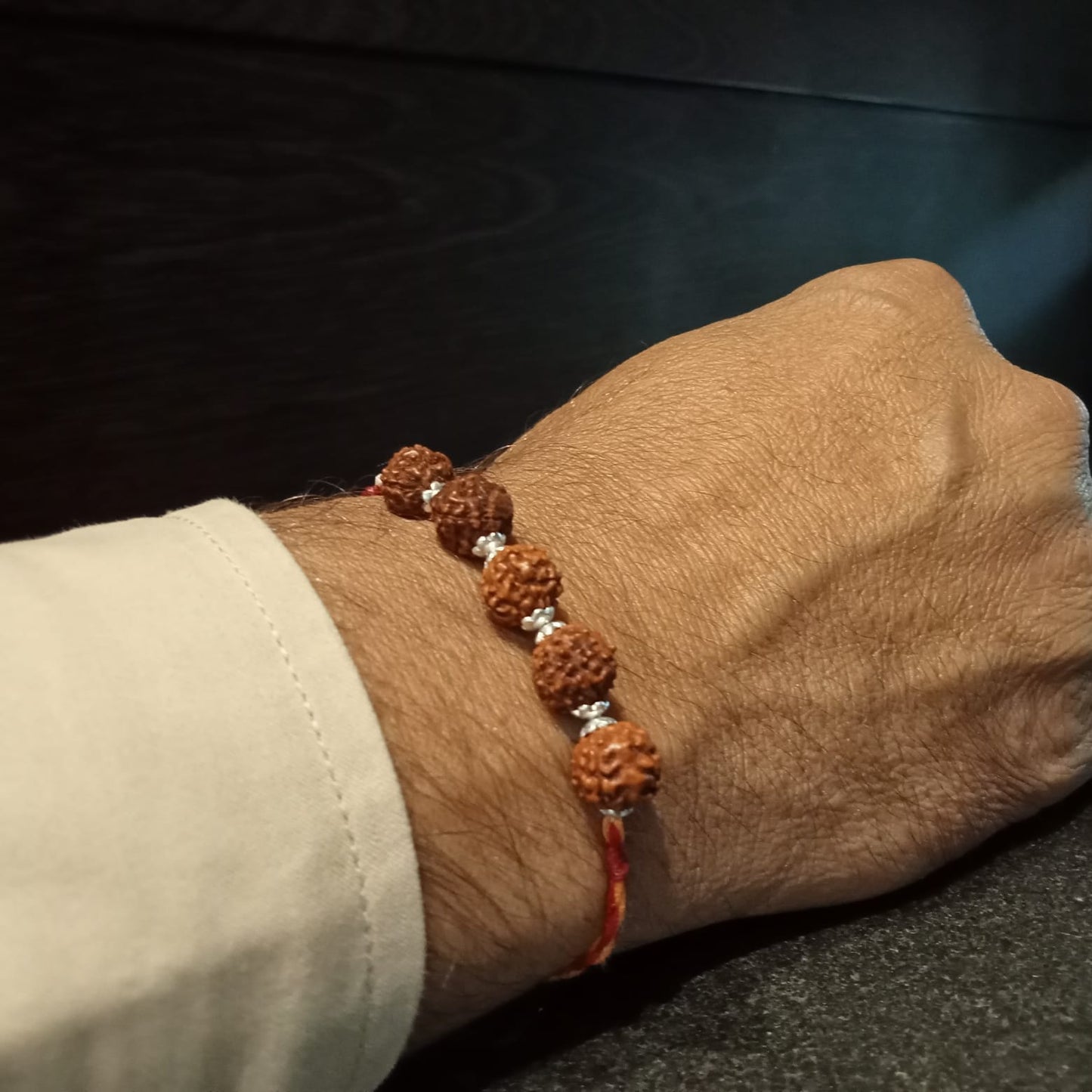 Rudraksha Silver Rakhi