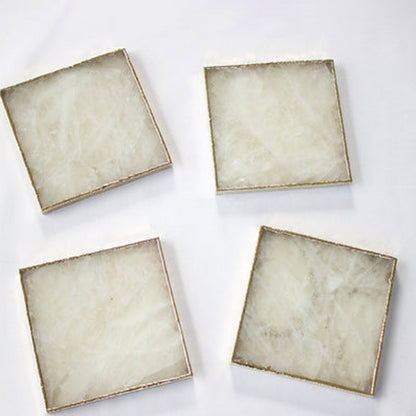 White Agate - Set of 4 Large Square Coasters | Personalised Momentos-2