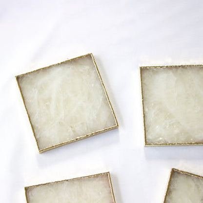 White Agate - Set of 4 Large Square Coasters | Personalised Momentos-3