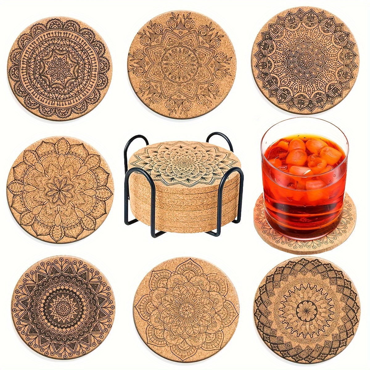 Premium Cork Coasters (8 pieces)