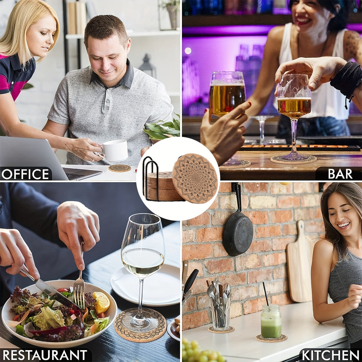 Premium Cork Coasters (8 pieces)