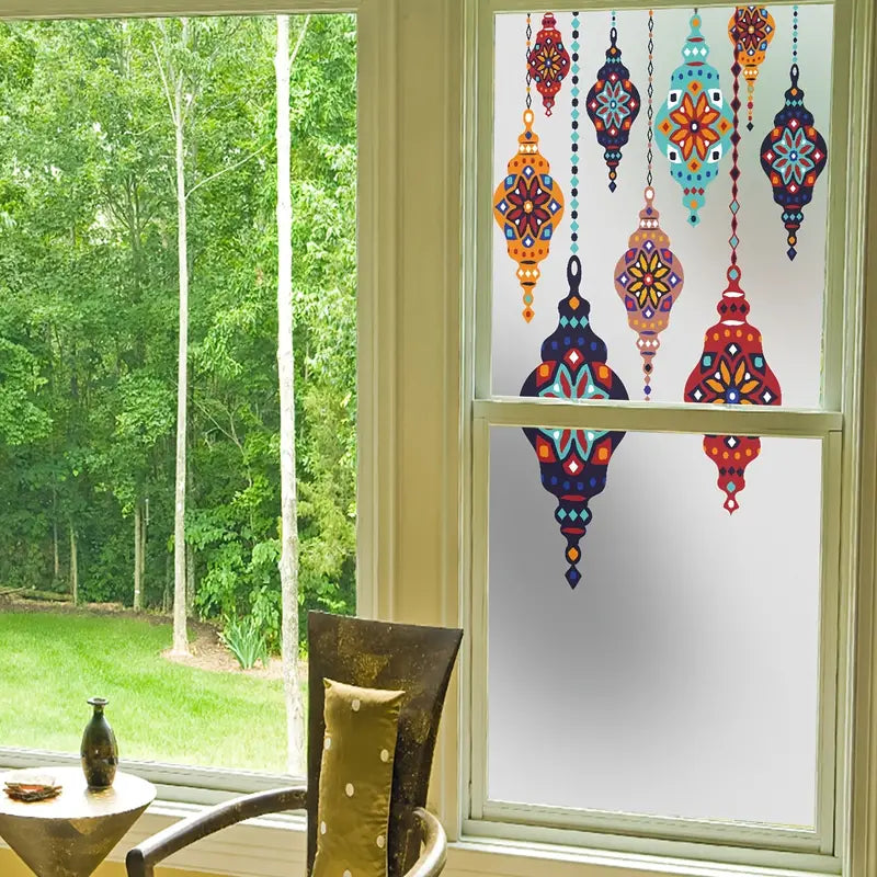 Vintage Retro Pendant Lamp with Thematic Wall Sticker