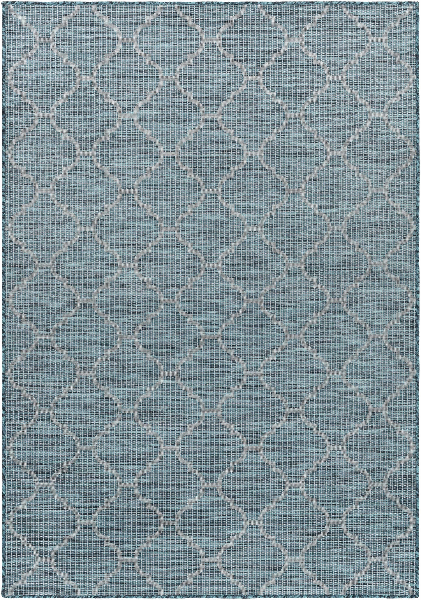 Unique Outdoor Trellis Area Rug, Teal - Clearance