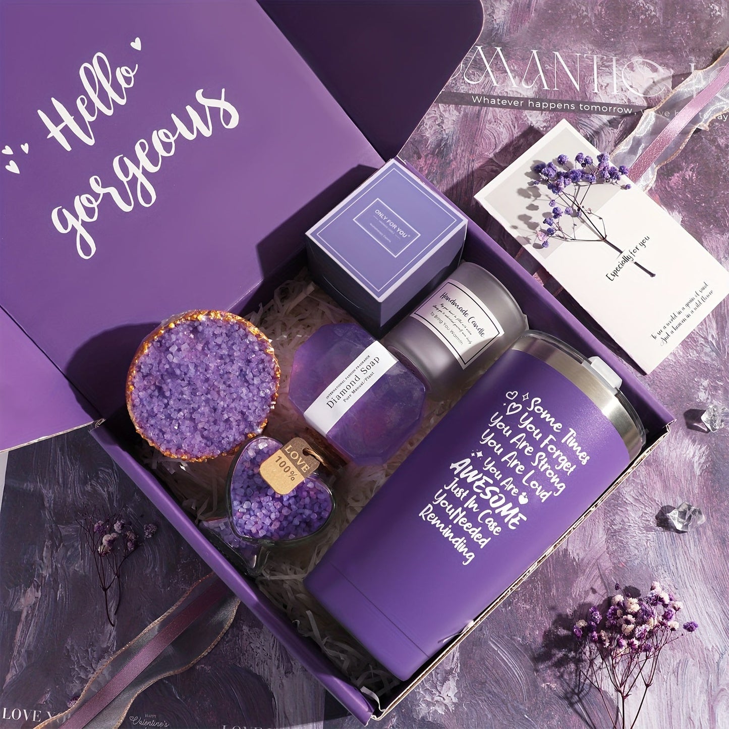 NNETM Crystal Bath Purple Salt Gift Set Lavender