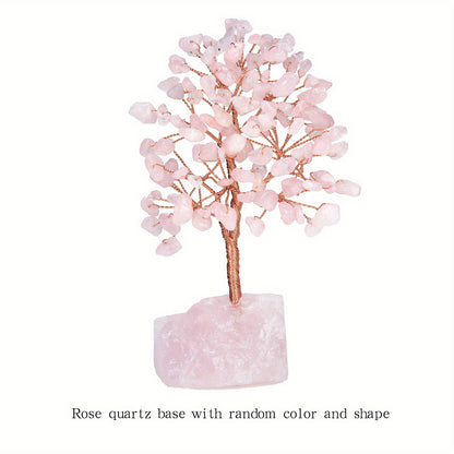 Pink Rose Quartz Crystal Tree