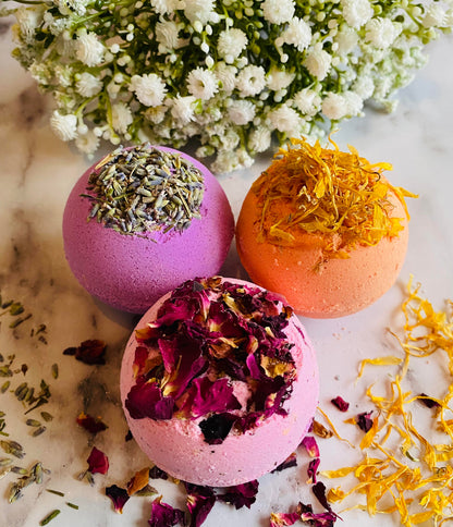 Floral Bath Bomb Trio Set