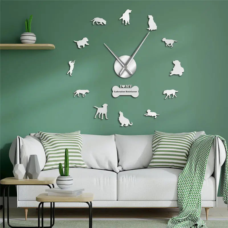 Frameless DIY Mute Wall Clock for Home Decoration