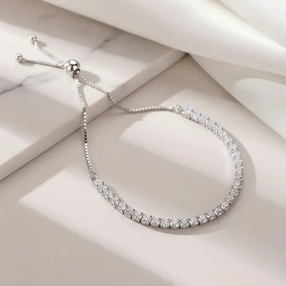 Sterling silver moissanite tennis bracelet Brilliant Cut 925 Sterling