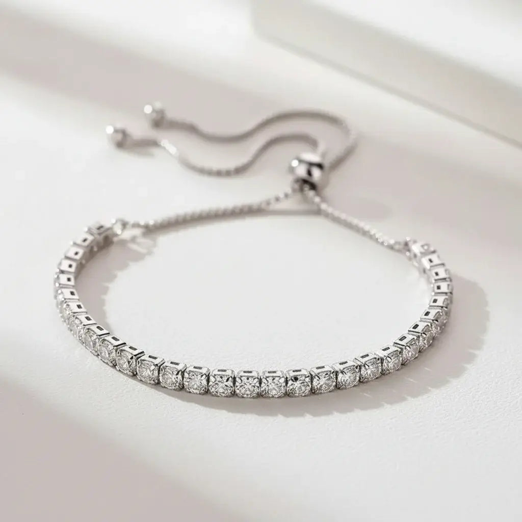 Sterling silver moissanite tennis bracelet Brilliant Cut 925 Sterling