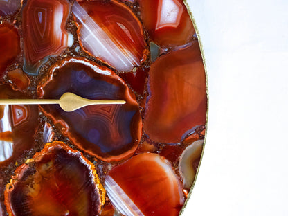 Red Agate Wall Clock | Circular-1
