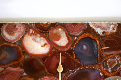 Red Agate Wall Clock | Square-2
