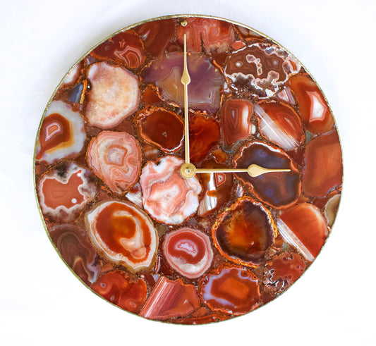 Red Agate Wall Clock | Circular-0
