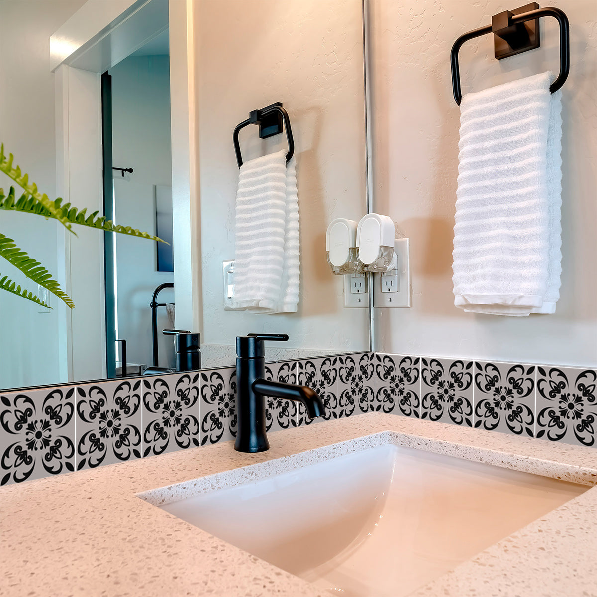 Gray and Black pattern dark Backsplash for background renovation Tiles Model - SB29-3