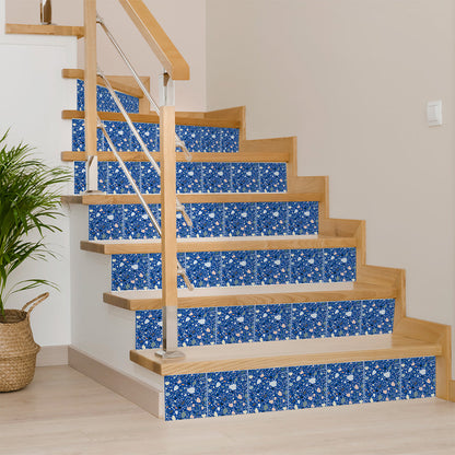 Blue Easy-to-Install Peel and stick kitchen tile stickers Terrazzo design Model - T5-4