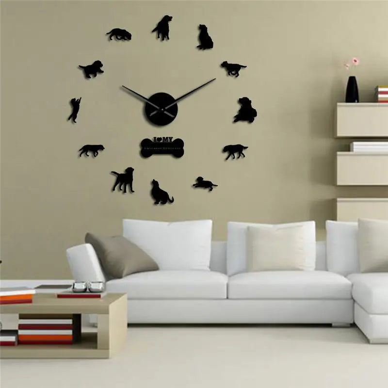 Frameless DIY Mute Wall Clock for Home Decoration