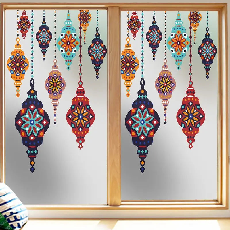 Vintage Retro Pendant Lamp with Thematic Wall Sticker